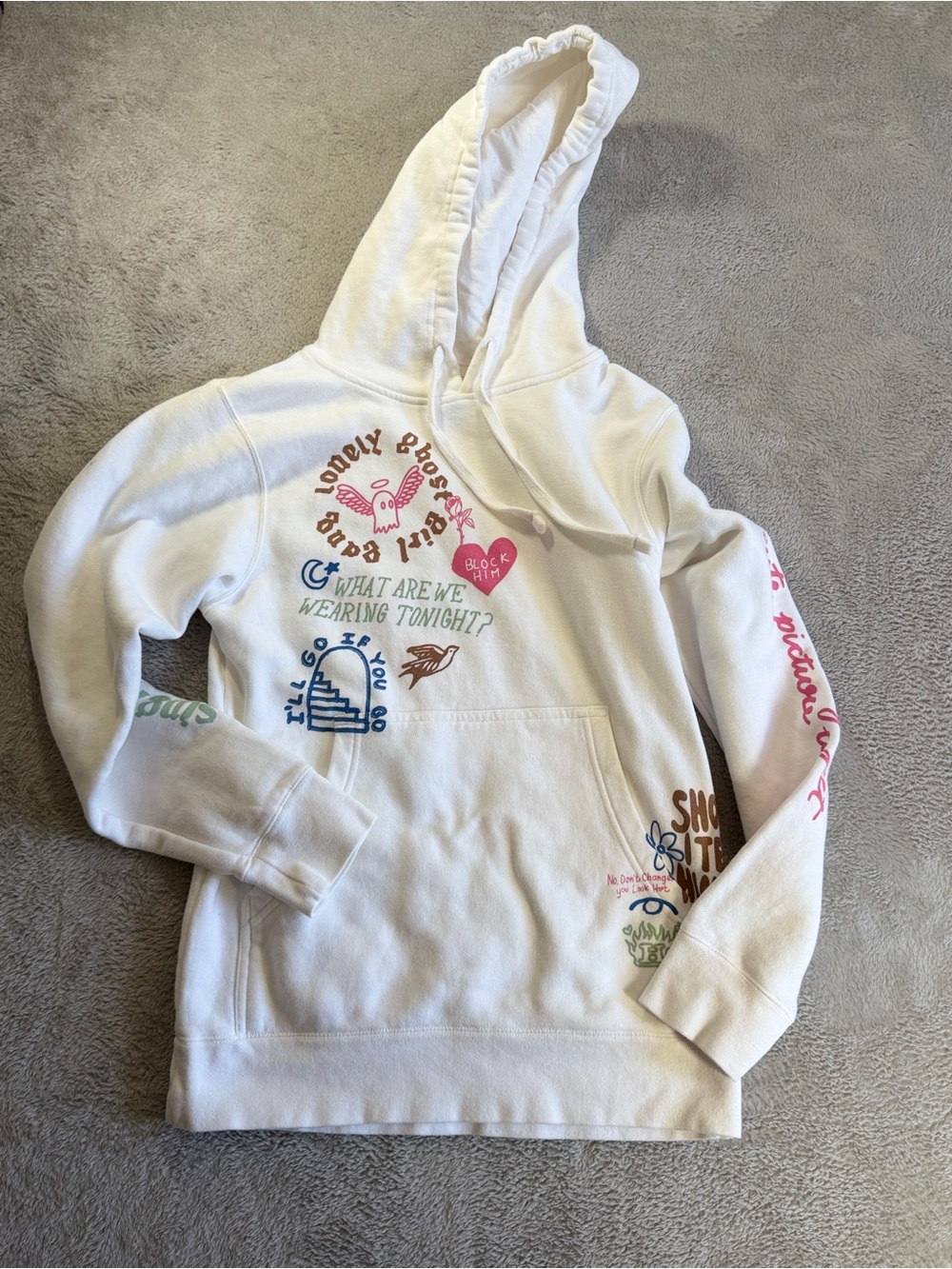 Lonely Ghost Gorl Gang White Graphic Hoodie XS